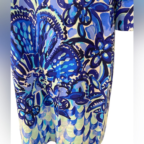 Lilly Pulitzer Hollee Dress Sz S Zanzibar Zoo Iris Blue Floral - Picture 10 of 10